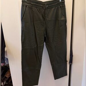 LOFT Green Leather Joggers